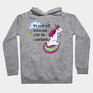 Unicorn be yourself punk stars children kids print Hoodie